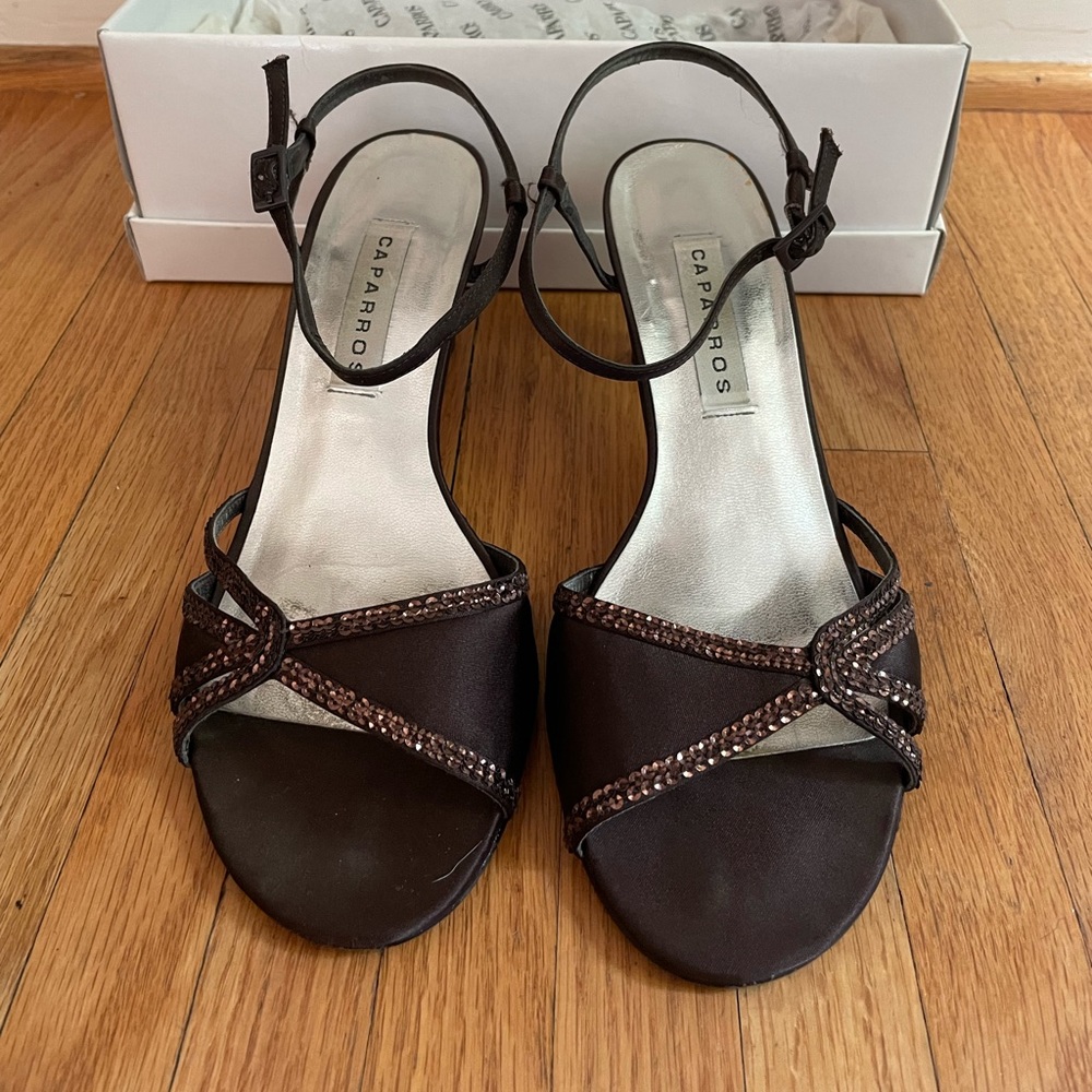 Caparros Brown Satin Heels Size 8.5